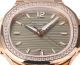 Swiss Cal.324 SC Patek Philippe Nautilus Watches Diamond Bezel Green Dial for Women (6)_th.jpg